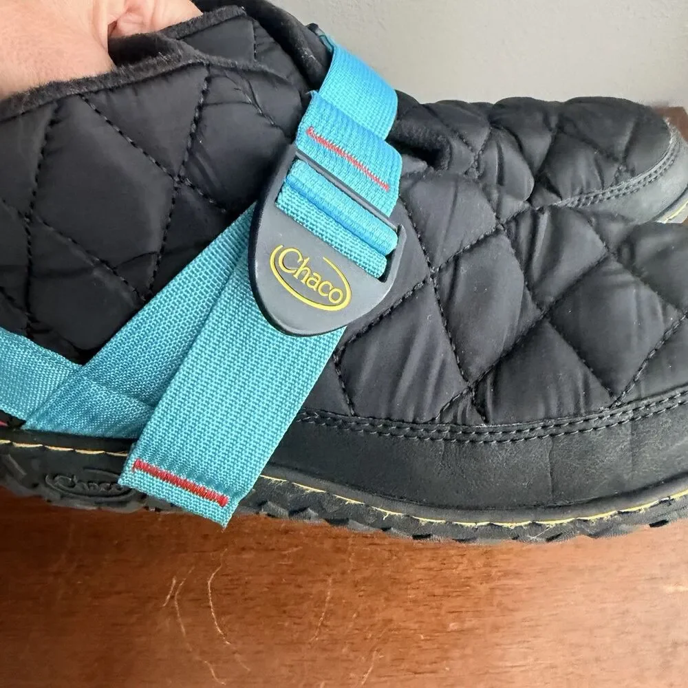 Chaco Ramble Puff Shoes Men’s 10.5 Black Insulated Camp Slippers Quilted Outdoor